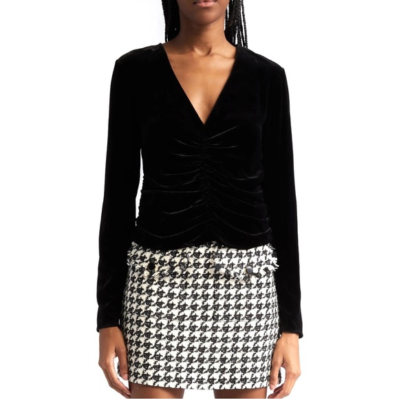 Veronica Beard Tops - NEW VERONICA BEARD BLACK RUCHED VELVET TOP